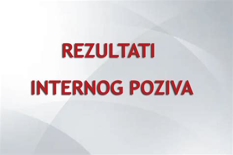 Rezultati Internog Poziva Za Finansiranje Sufinansiranje Projekata Iz