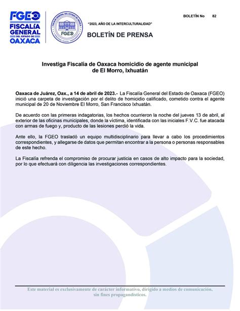 Fiscal A General On Twitter Investiga Fiscal A De Oaxaca Homicidio De