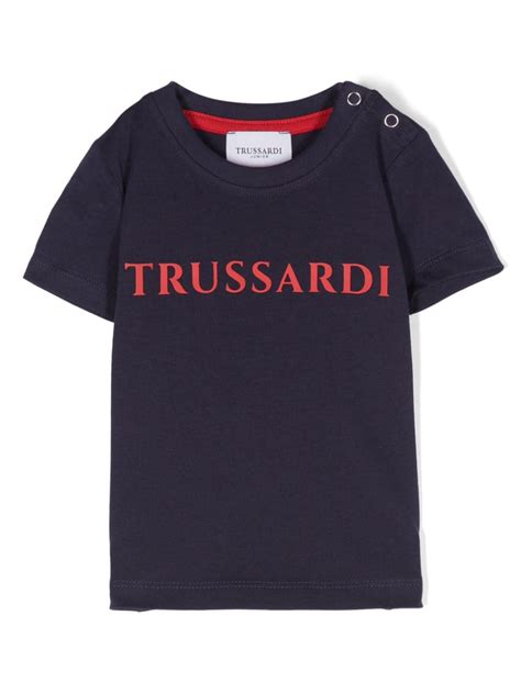 TRUSSARDI JUNIOR rubberised-logo T-shirt | Blue | FARFETCH