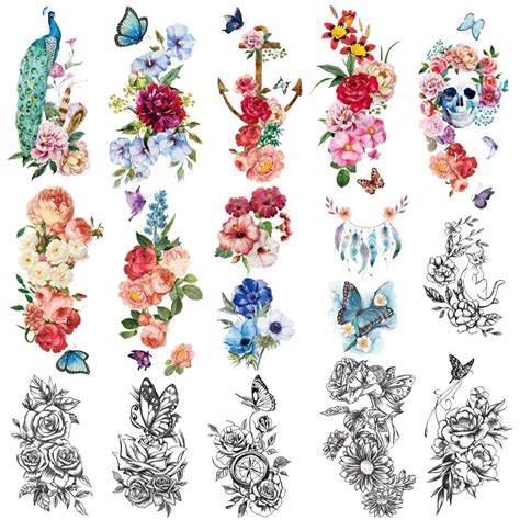 Yazhiji Sheets Large Waterproof Temporary Tattoos For Women Arm