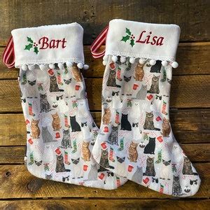 Cat Christmas Stockings Personalized Stockings Cat Owner Gift