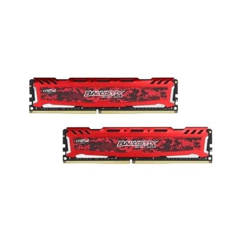 Memória RAM Crucial 8GB Ballistix Sport LT Red DDR4 2x 4GB 2400Mhz