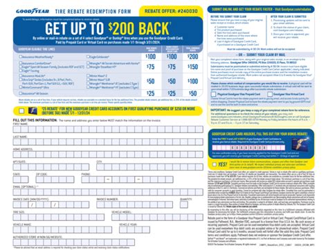 Goodyear Visa Prepaid Card By Mail In Rebate Goodyear Rebates