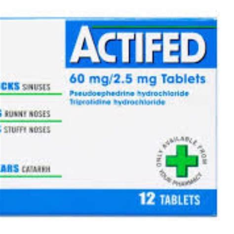 Actifed 60mg25mg Tablets 12pk Healthwise