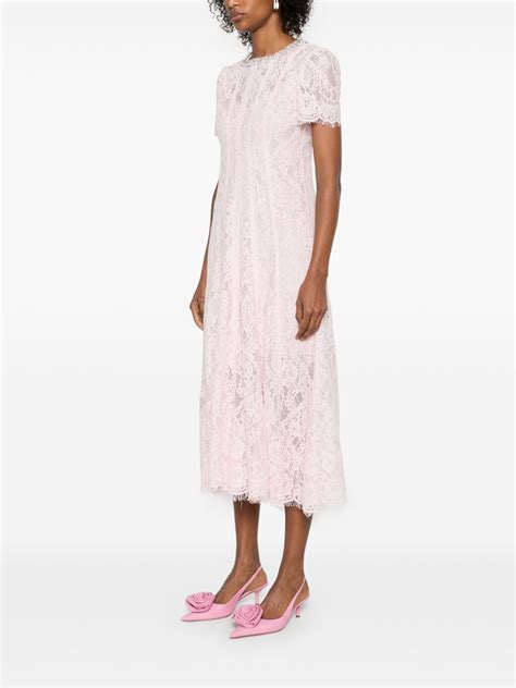 Self Portrait Lace Midi Dress Pink Farfetch