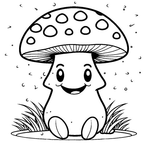 Adorable Mushroom Coloring Page Lulu Pages