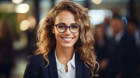 Premium Photo Portrait Of A Young Businesswoman Smiling Wearing