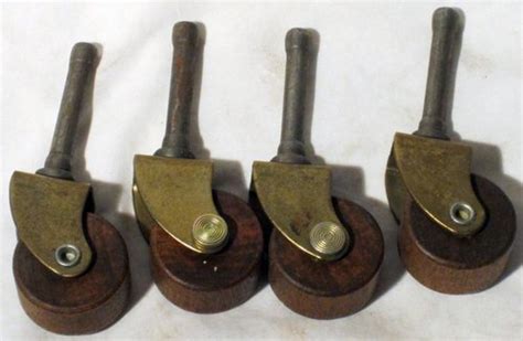 Antique Wooden Furniture Casters Set Wheels Vintage Furniture Parts