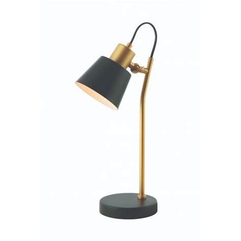 Lampe sur table ZAMBELIS D130 E14 DESIGN Noir Mat et Doré Mat Sans Source