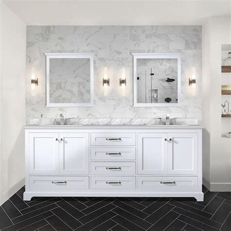 Lexora Dukes 80 In W X 22 In D White Double Bath Vanity Without Top