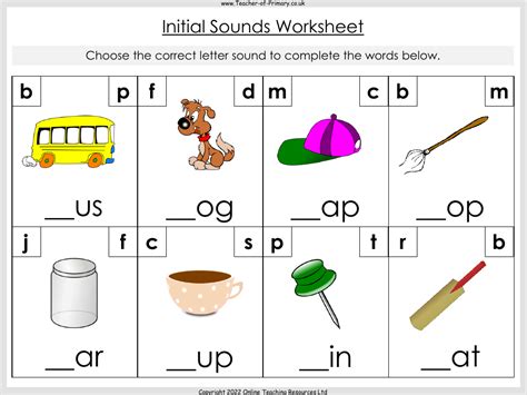 Initial Sounds Worksheet English Reception Worksheets Library