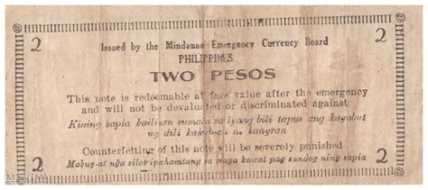 Filipiny 2 pesos 1944 w Muzeum Banknotów w MyViMu