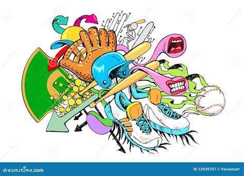 Baseball Doodle Royalty Free Stock Photography - Image: 23939707