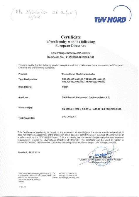 Pdf · Certificate Of Conformity With The Following European