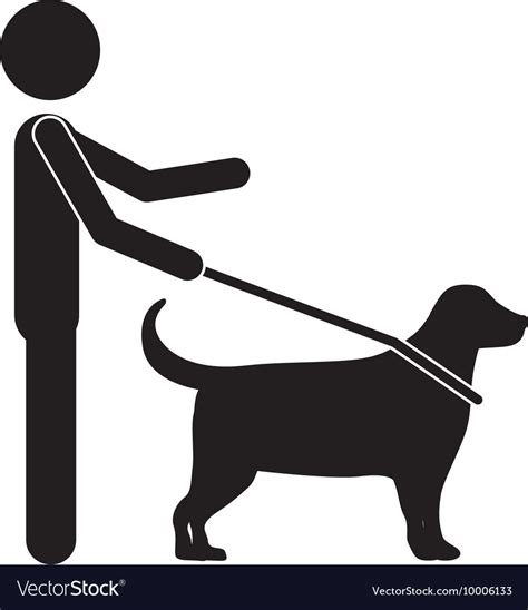 Blind person with a guide dog isolated icon Vector Image