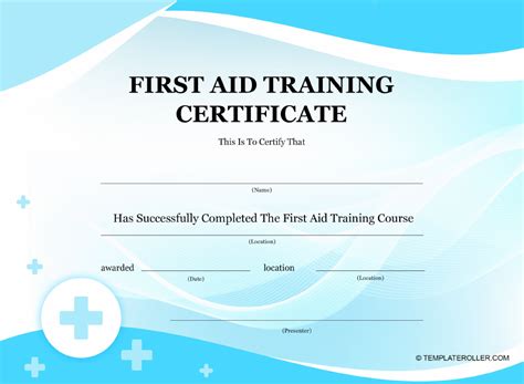 Cpr And First Aid Certificate Template