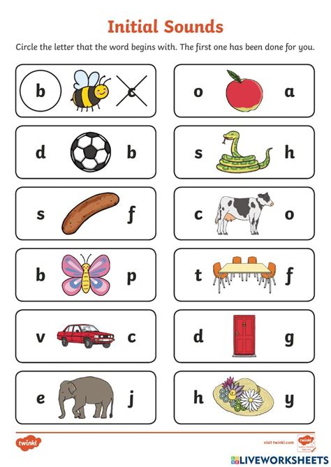 Alphabet Initial Beginning Sounds Phonics Worksheets Worksheets Library