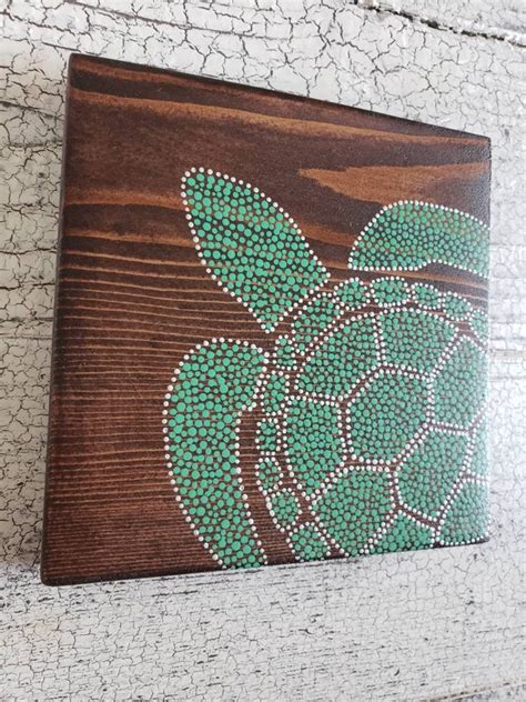 Sea Turtle Dot Art X Inch Wood Sign Painting Sea Turtle Home