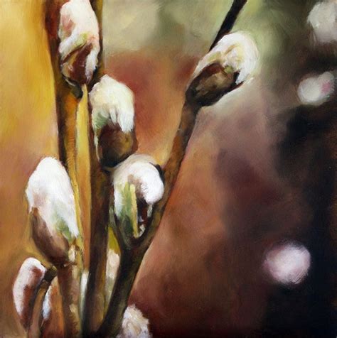 Art Oil Painting Pussy Willows Painting Floral Painting