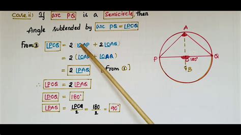 Theorem 10 8 The Angle Subtended By An Arc At The Centre Is Double The