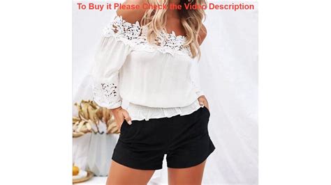 2019 New Womens Off Shoulder White Lace Blouse Shirt Ladies Women Summ