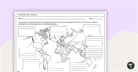 Global Proper Nouns Worksheet Teach Starter Hot Sex Picture