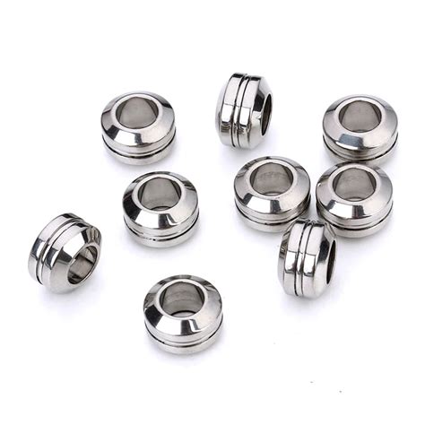 Stainless Steel Big Hole Spacer Beads European Ring Bead Hole Diameter 6mm Jewelry Beads Craft