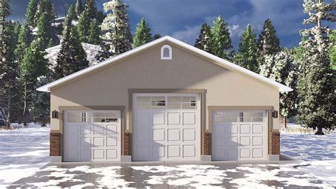 Garage Plan 50566 - 6 Car Garage Traditional Style