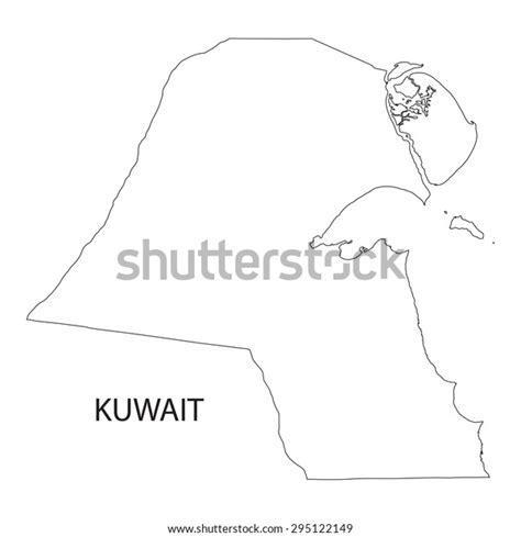 Outline Kuwait Map Stock Vector Royalty Free