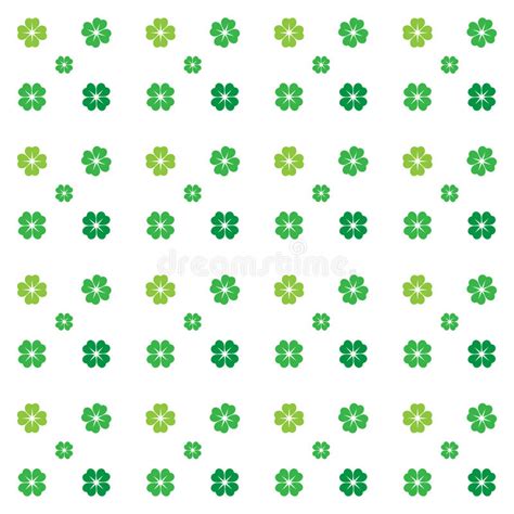 Seamless Pattern 4 Leaves Clovers Stock Vector Illustration Of