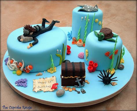 Scuba Diving Under The Ocean Birthday Cakes Ocean Cakes Sunshine