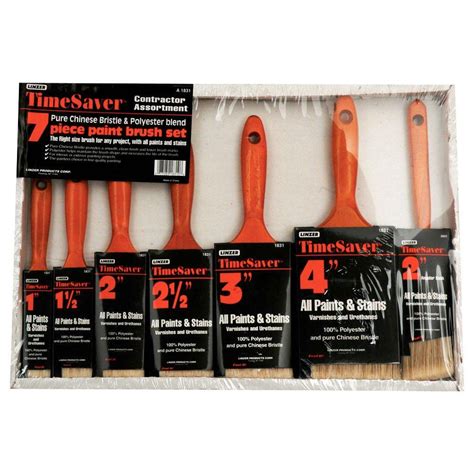 Linzer 7 Piece Flat And Angle Sash Time Saver Polyester Paint Brush Set