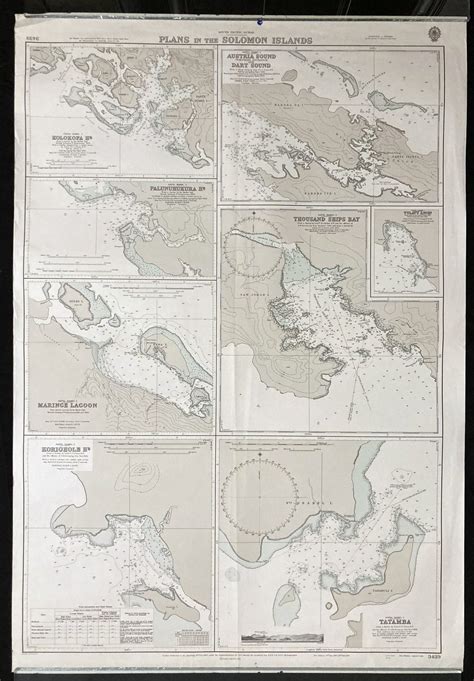 Nautical Chart Admiralty Solomon Islands Pacific Maritime 1975