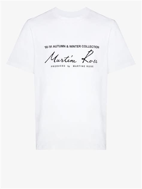 Martine Rose White Classic Logo Cotton T Shirt Browns