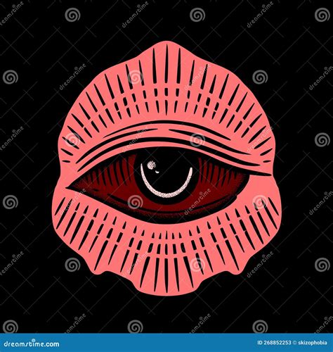 Red Eye Art Illustration Hand Drawn Style Premium Vector for Tattoo ...