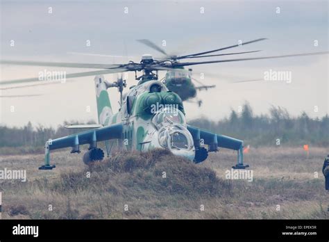 Zhitomir Ukraine September 29 2010 Ukrainian Army Mi 24s Attack