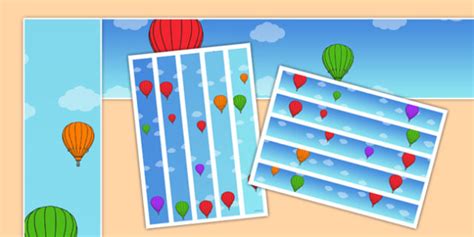 Hot Air Balloons Bulletin Board Borders Teacher Made