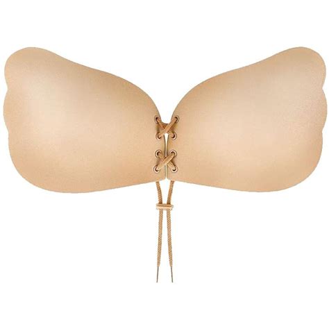 Silicone Adhesive Strapless Bra Push Up Stick On Backless Adjustable Bra Cup Size C Nude Nude