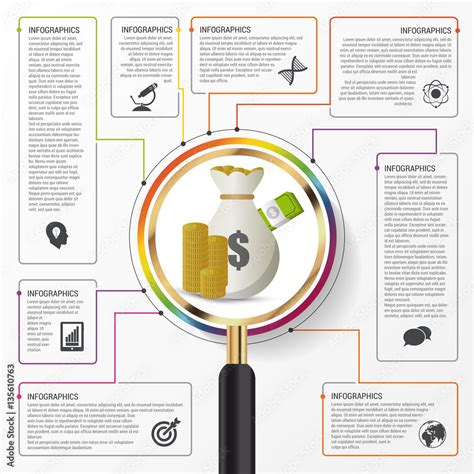 Infographic Template With Money Bag Vector Stock Vector Adobe Stock