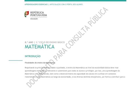 PDF 8 º ANO MATEMÁTICA8 º ANO 3 º CICLO DO ENSINO BÁSICO