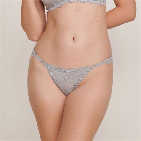 Calcinha Rendada String Brigite Cinza Jescri Lingerie De Qualidade