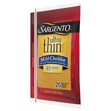 Sargento Ultra Thin Cheese Slices Natural Mild Cheddar Front Right