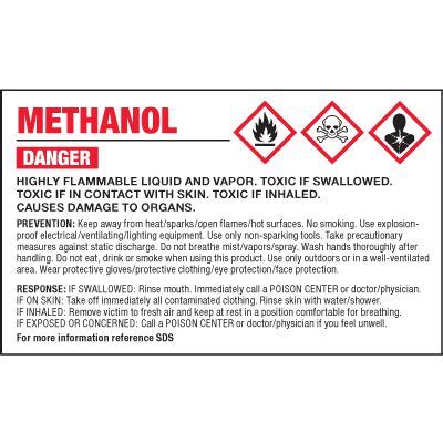 GHS Chemical Labels Methanol GHS Labels Emedco