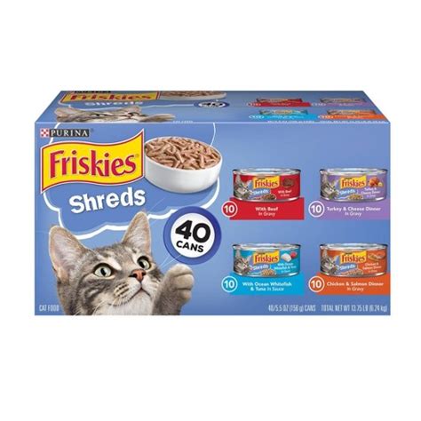 Friskies Shreds In Gravy Wet Cat Food Variety Pack - 5.5oz/40ct : Target