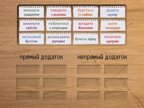 Прямий і непрямий додаток - Сортування за групами