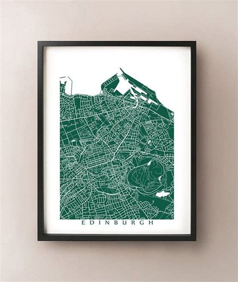 Edinburgh Map Print Scotland Poster - Etsy | Map art print, Map print, Etsy