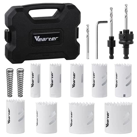 Vearter 15Pcs Set M42 Bi Metal Cobalt Hole Saw Kit 19mm 51mm With Arbor