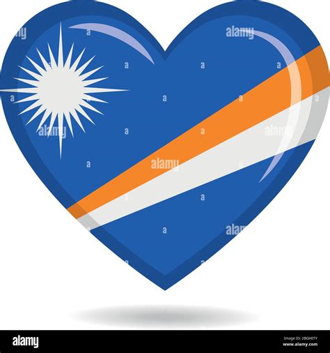 Marshall Islands National Flag In Heart Shape Vector Illustration Stock