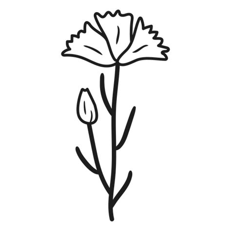 Design Png E Svg De Flor Romântica Em Preto E Branco Para Camisetas