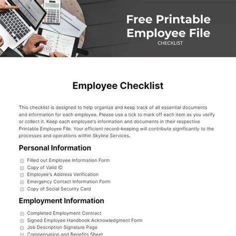 Free Employee Checklist Edit Online And Download